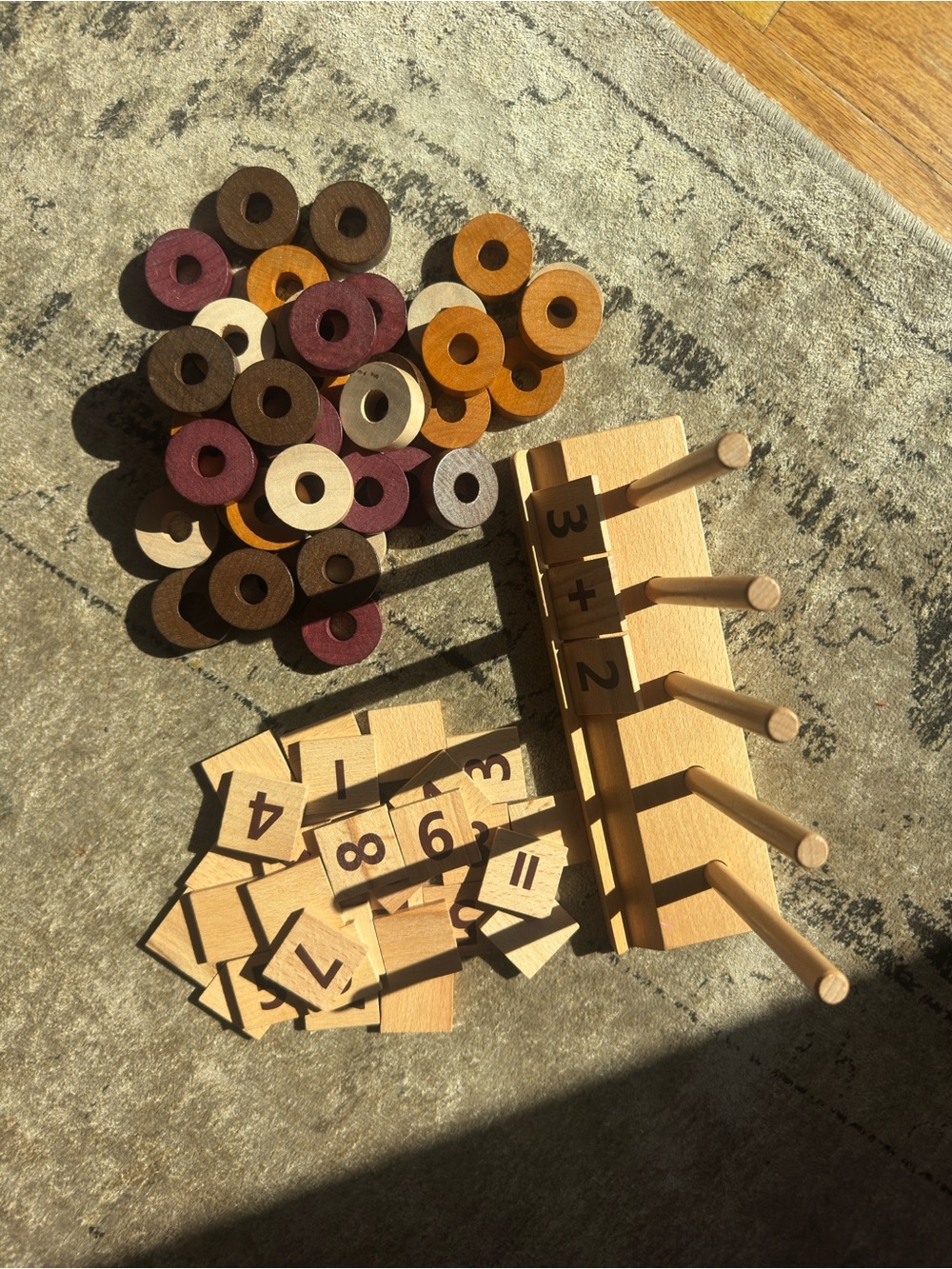 Montessori inspired wooden math counter